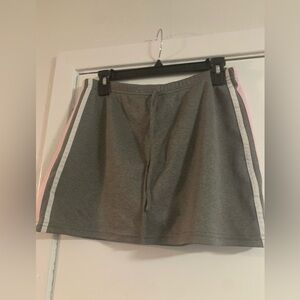 Fashion Bug Gray Skirt with Pink & White Side Stripes